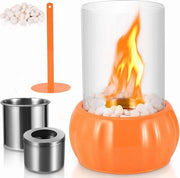Camino in vetro con pietra naturale - 4 ore di durata - camino a bioetanolo portatile - sicurezza con vetro resistente - camino a bioetanolo - zona di fuoco interna - decorazione per balcone - terrazza camino