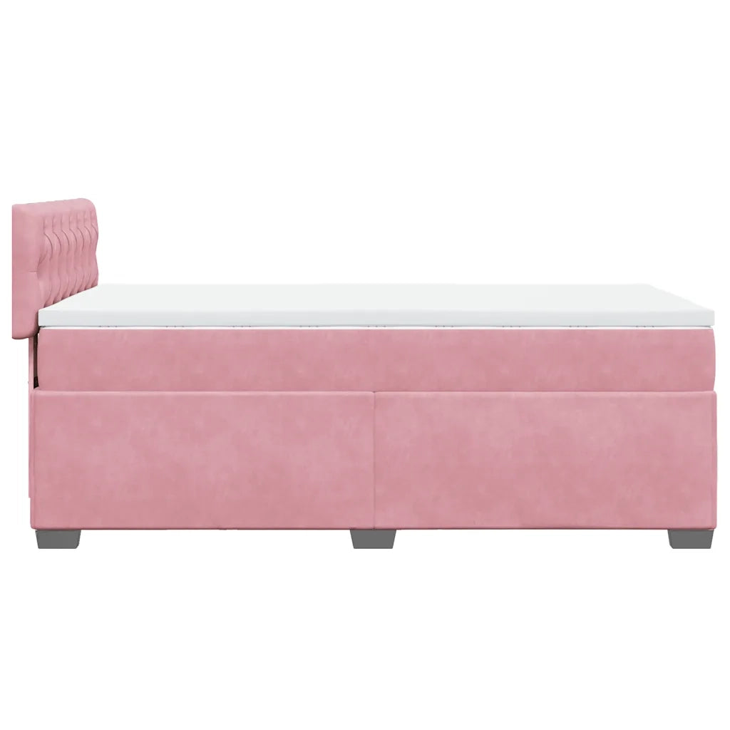 Giroletto a Molle con Materasso Rosa 80x200 cm in Velluto 3286173