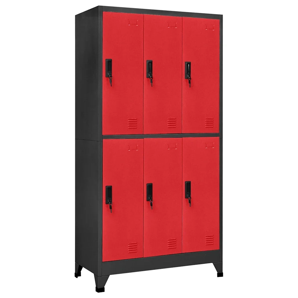 Armadietto moderno 90 x 45 x 180 cm contenitore sicuro armadio da ufficio di design in acciaio antracite 02_0047014