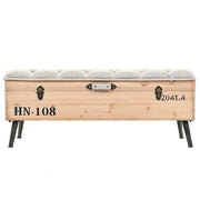Cassapanca-Panca con Contenitore-Baule 110 cm in Legno Massello di Abete