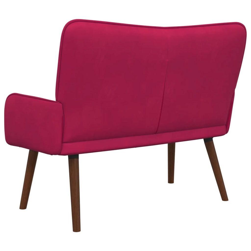 Sofa a Due Posti Rosso vino 115 x 61 x 87 cm Velluto