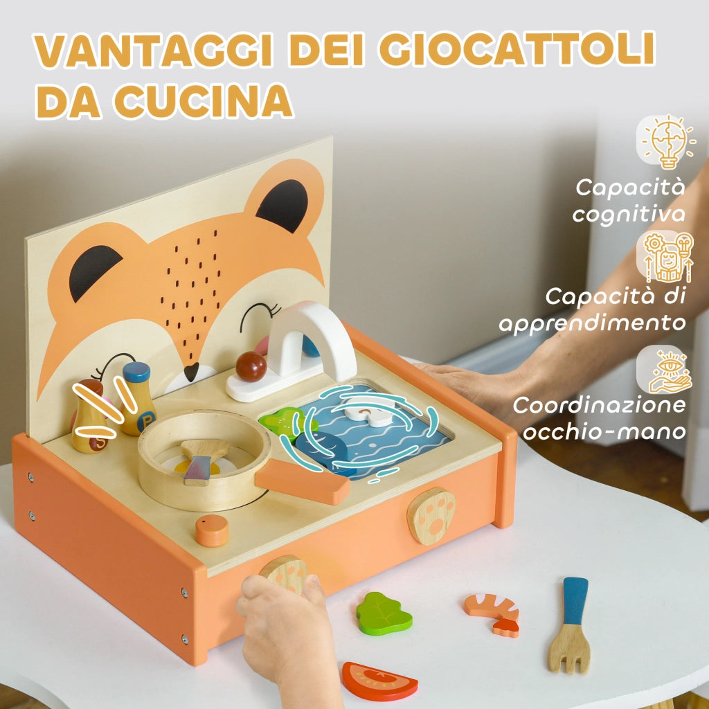 Cucina Giocattolo per Bambini ¨C zephmum ¨C Legno, Multicolore, 3-5 Anni