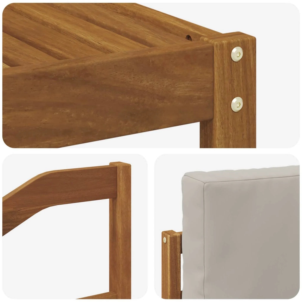Set di divani da esterno 9 pcs Grigio Naturale e Chiaro 3366199