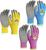 Manichini per bambini - 3 paia guanti di sicurezza con punti PVC - respiranti e antiscivolo - per giardinaggio e campeggio - per bambini sotto i 5 anni