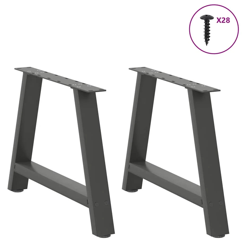 Set di 2 gambe per tavolino da caffè a forma di A 70 x 42 x 43 cm con piedini regolabili design moderno acciaio antracite 02_0057121