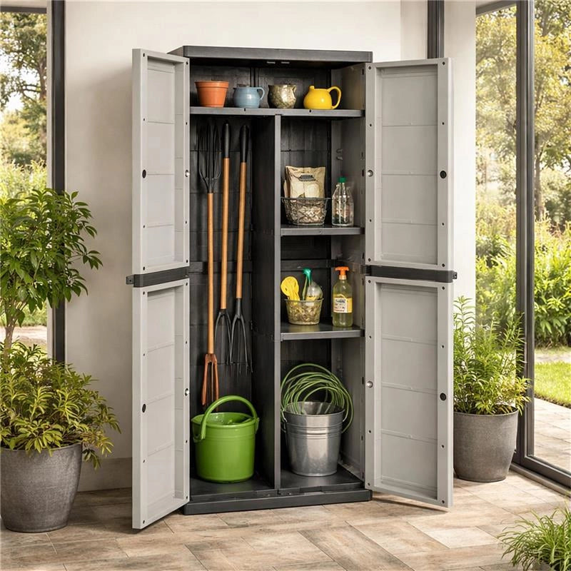 ARMADIO BASIC LINE CON 1 PORTA SCOPE E 3 RIPIANI REGOLABILI - DARK GREY DIMENSIONE 65X37X165