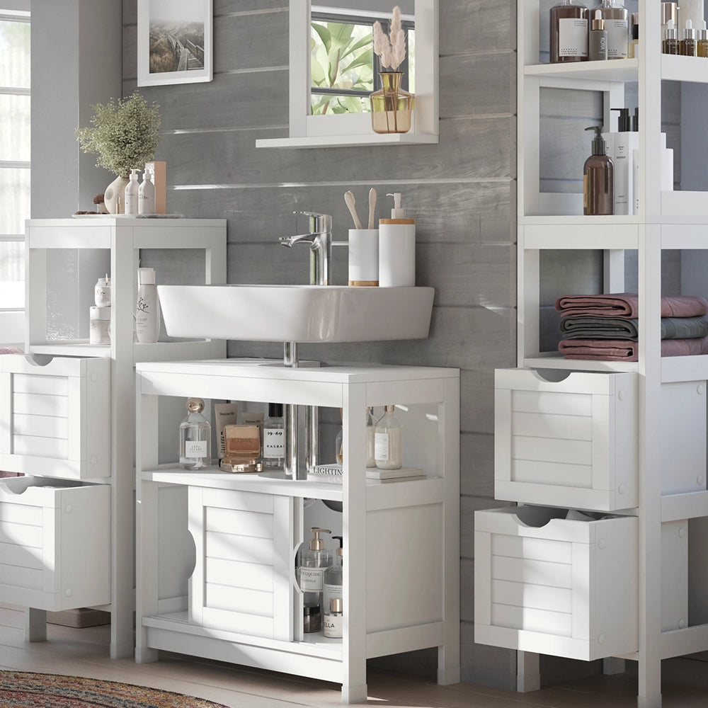 Vicco Set di mobili da bagno Bianco 4 parti