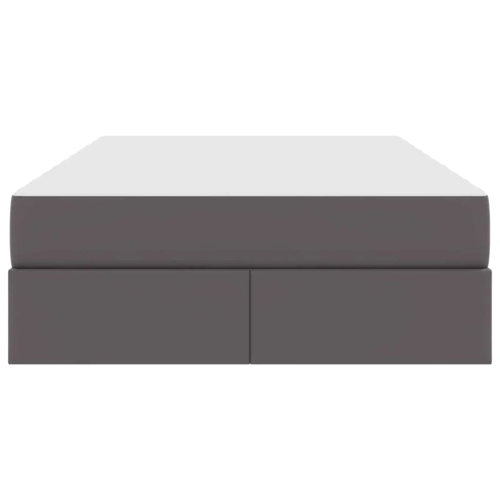 Letto con contenitore e materasso 2 pcs Grigio Pelle 3399602
