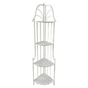 Set di 2 Scaffali Angolare 4ripiani Desdemona 30x30x160 Metallo Bianco Anticato