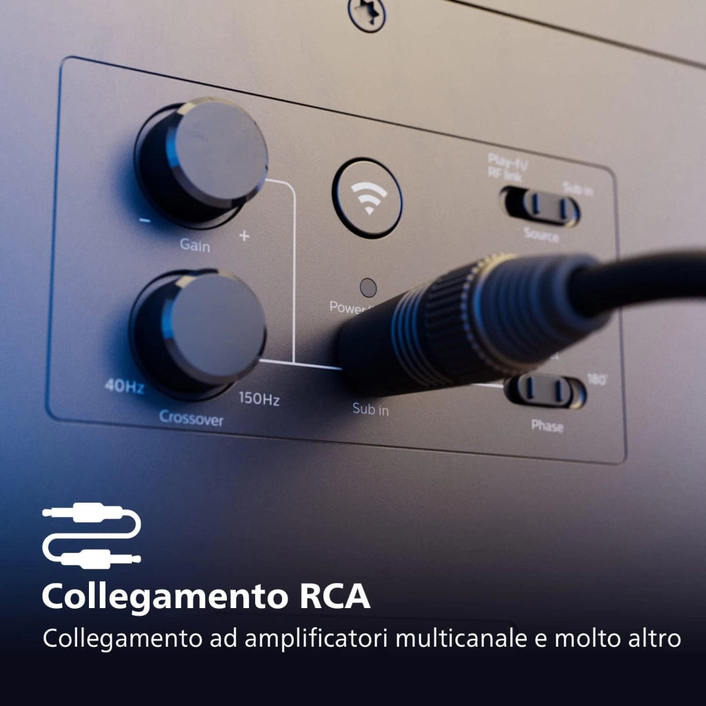 Philips FW1 | Subwoofer wireless | Suono cinematografico | Bassi ricchi e profondi | Design accattivante | Potenza di uscita 420 W | Nero