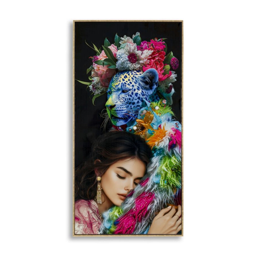 Stampa su Tela Fiori, Multicolore, Tessuto, 102x52x4 cm