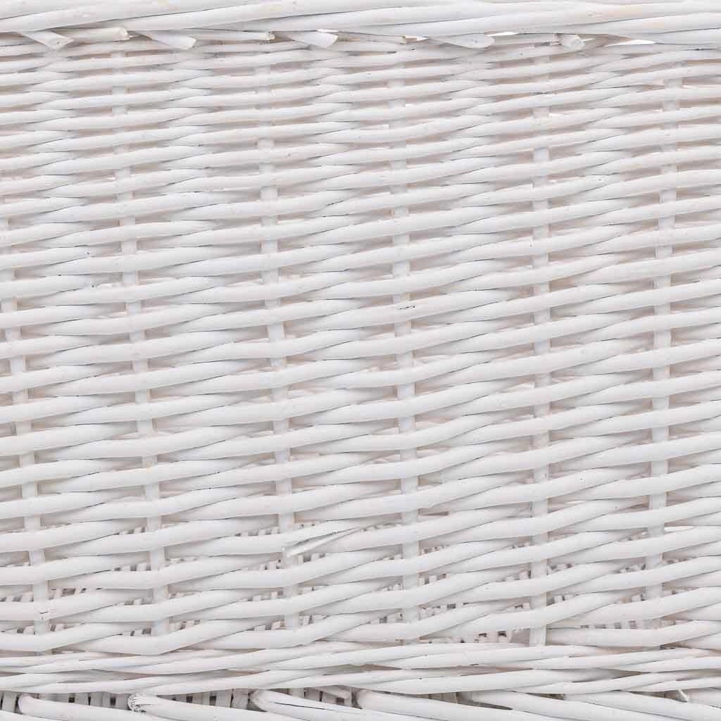 Cestino in vimini bianco 52x40x37h cm