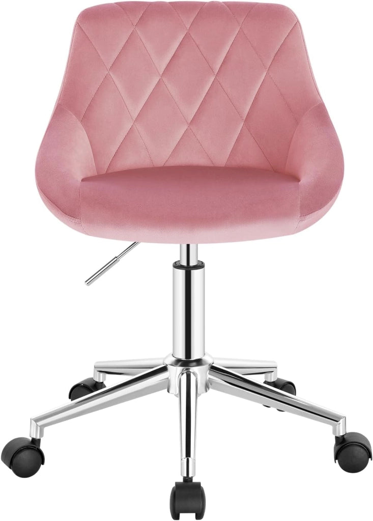 Sedia da Scrivania Moderna, Sgabello Regolabile Senza Braccioli, per Camera da Letto Studio Soggiorno, Rosa