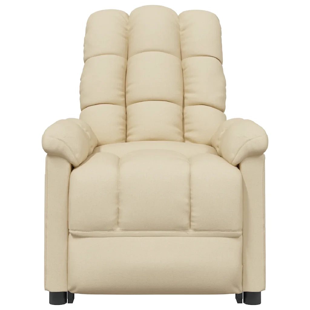 Poltrona Massaggiante Elettrica Crema in Tessuto 3073767