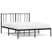 Letto matrimoniale | Letto per adulti | Giroletto con Testiera in Metallo Nero 140x190 cm