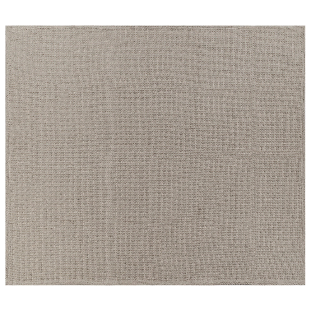 Copriletto in cotone tortora 200 x 220 cm con motivo a quadretti, decorativo, per il soggiorno e la camera da letto.
