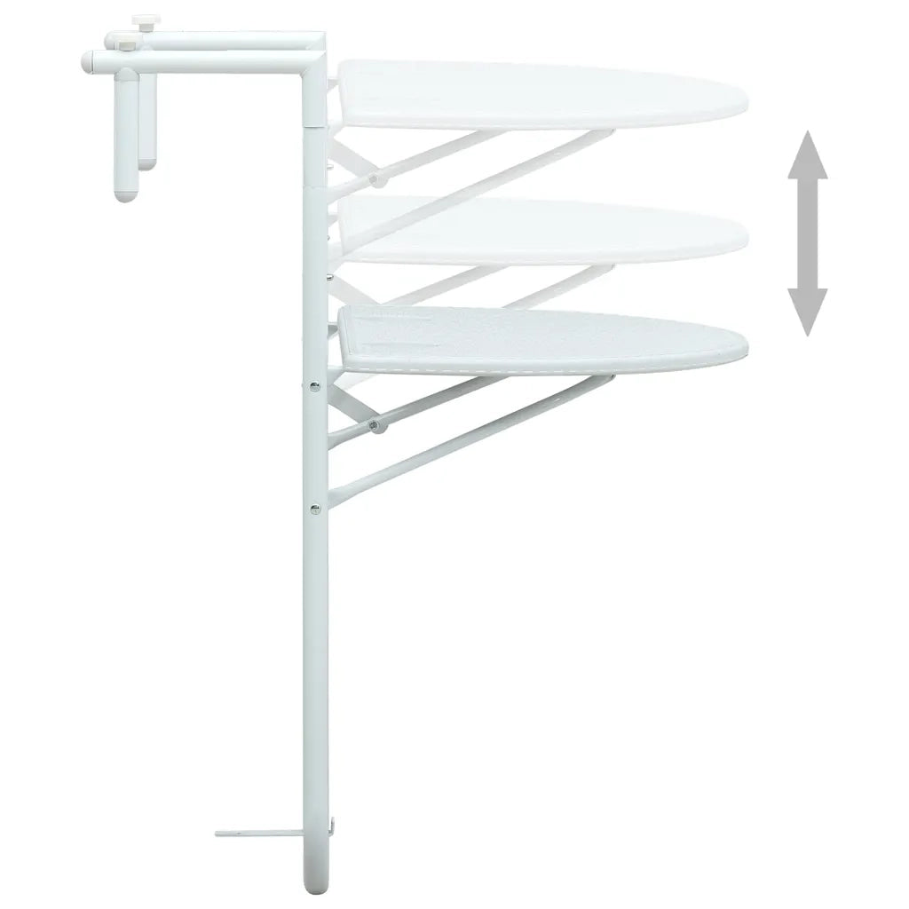 Tavolo da Balcone Pensile Bianco 60x64x83,5cm Plastica Rattan cod mxl 34206