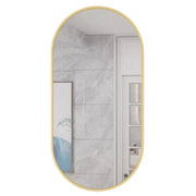 Specchio ovale VALORA 100x50cm con cornice dorata per arredamento in stile loft