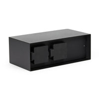 Presa multipla da giardino nera in acciaio con protezione IP44 Colonna a 4 prese per esterno