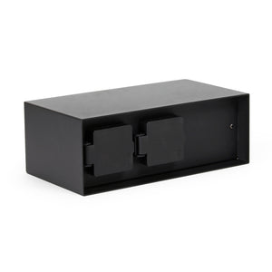 Presa multipla da giardino nera in acciaio con protezione IP44 Colonna a 4 prese per esterno