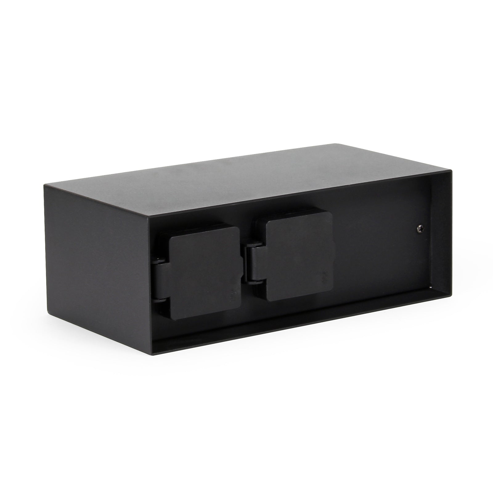 Presa multipla da giardino nera in acciaio con protezione IP44 Colonna a 4 prese per esterno