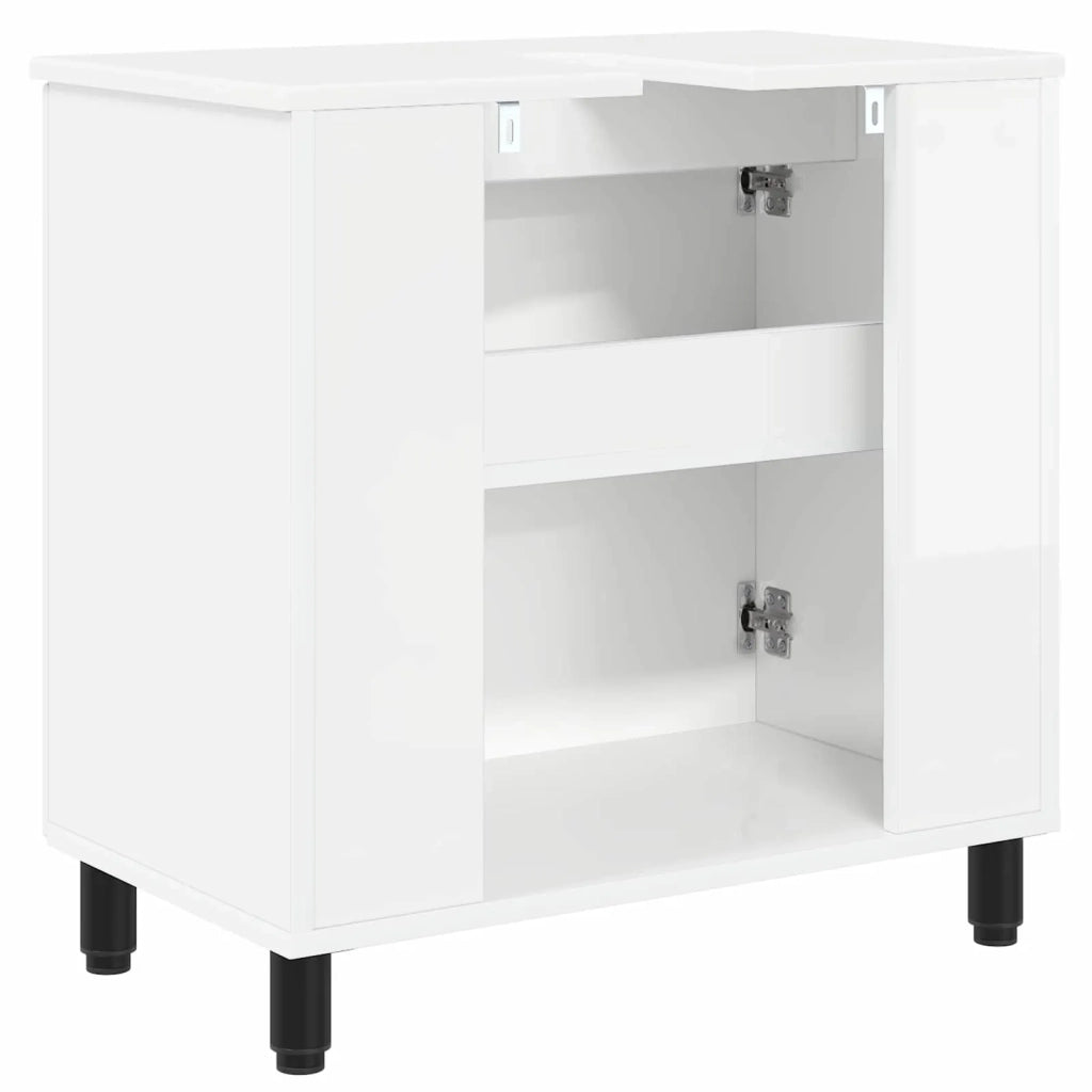 Mobiletto da bagno Bianco Lucido 60 x 35 x 60 cm 889409