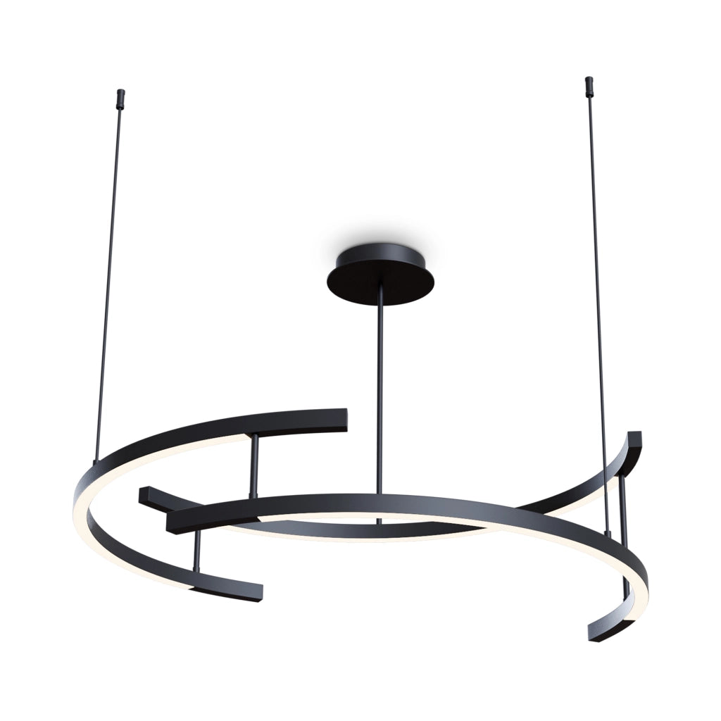 Maytoni Lampadario moderno Line 1 luce LED integrato nero alluminio diffusore acrilico