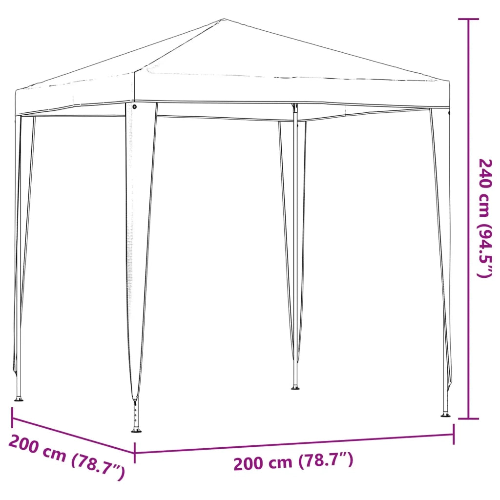 Tenda Party 200 x 200 x 240 cm Rosso PE e Acciaio