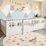 Letto per bambini 90x190 cm in pino bianco con sponde