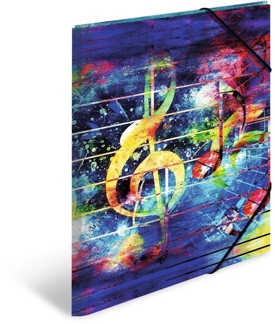 Set di cartelle musicali A3, 3 pezzi, cartelle angolari per bambini in plastica con disegno artistico, elastico, chiusure interne e stampa interna per bambini maschi e femmine