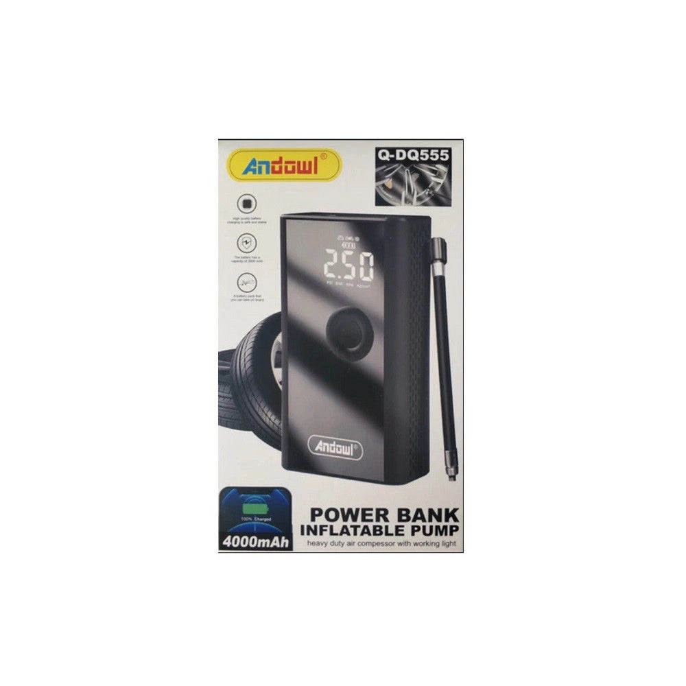 Trade Shop - Powerbank 4000mah Compressore D'aria A Batteria Digitale Pompa 5v 2 In 1 Q-dq555 -