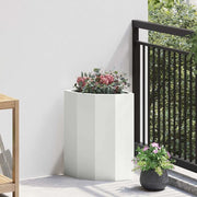 Vaso d'angolo-Fioriera-Contenitore per Piante Bianco 30 x 30 x 50 cm Acciaio