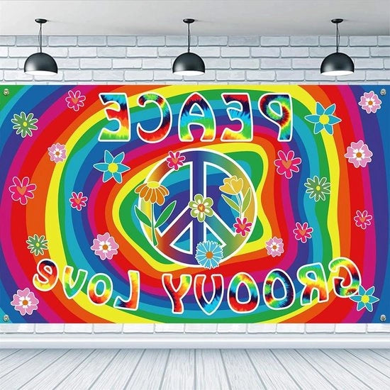 Bandiera di Festa Boho con Disegno di Amore - 1,1 x 1,8m