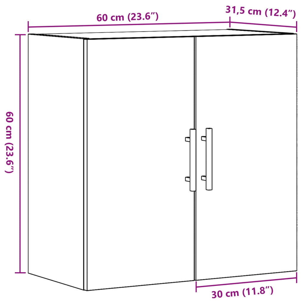 Armadio a muro  in legno antico 60x31,5x60 cm in legno ingegnerizzato
