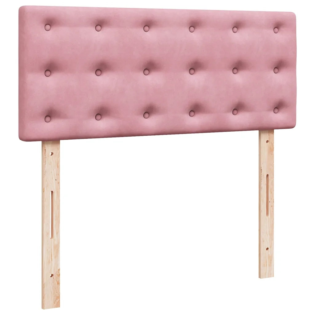 Giroletto a Molle con Materasso Rosa 120x190 cm in Velluto