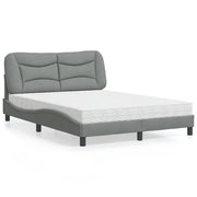 Letto con Materasso Hvar Grigio Chiaro 120x200cm Tessuto 3208520
