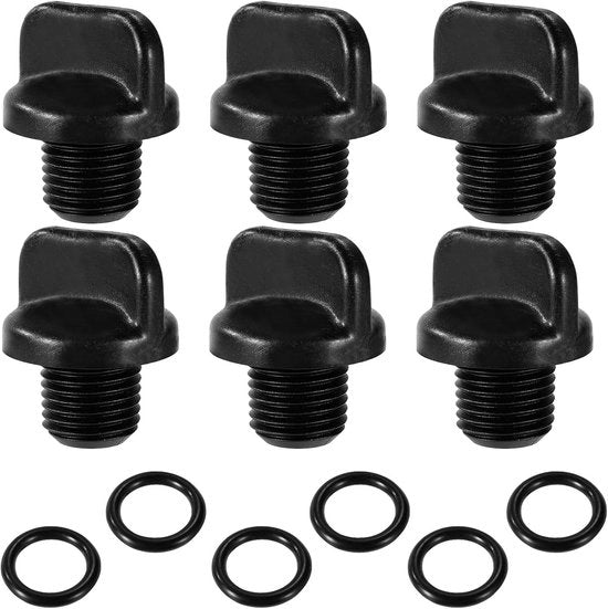 Set di 6 plug di chiusura e 6 O-ring di ricambio, imballaggi duraturi Adatto per tubi di pompa per piscine, accessori Adatto per il scarico di caldaie per piscine e vasche idromassaggio.