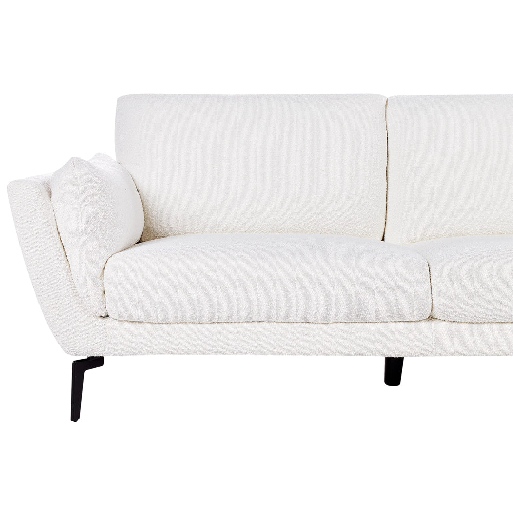 Divano a 3 posti in tessuto bouclè bianco con schienale imbottito elegante moderno minimalista