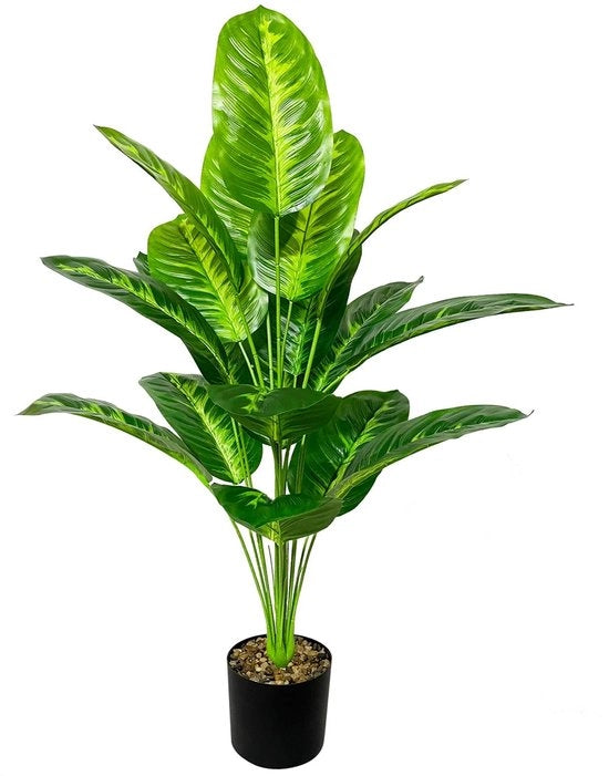 Pianta ornamentale in vaso Grande piante ornamentali Palma in plastica Palma artificiale Decorazione per soggiorno Balcone Camera da letto Ufficio Bagno (80cm Uccello del paradiso tropicale)