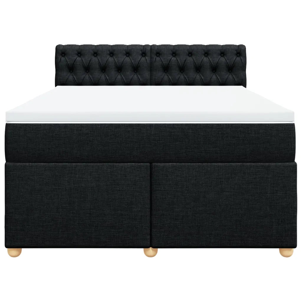 Giroletto a Molle con Materasso Nero 140x200 cm in Tessuto