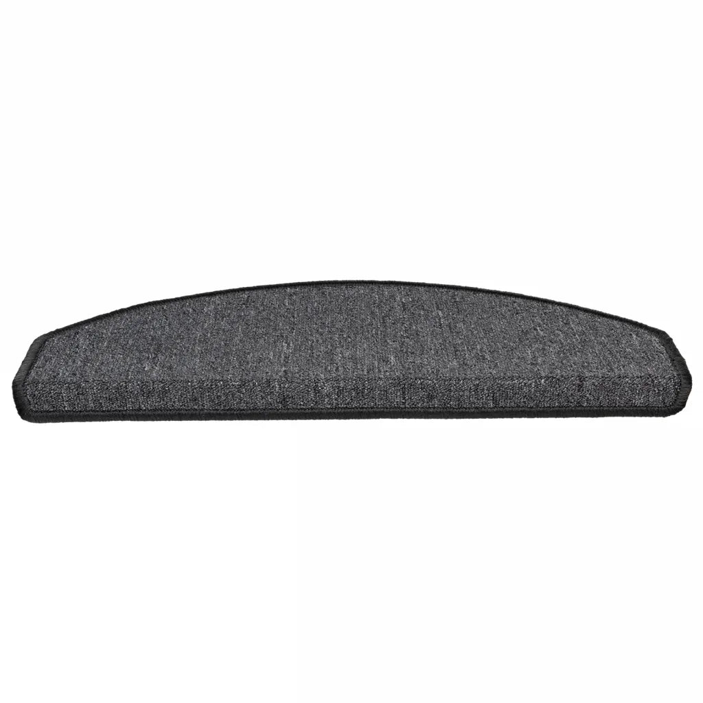 Tappetini per scale 15 pz 65x24x4 cm Antracite Semicircolari Grandi 133884