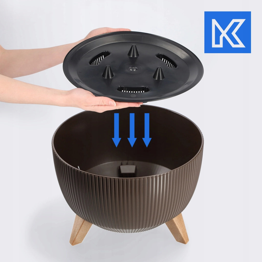 Vaso da giardino KADAX con gambe per fiori, grande ciotola rotonda da 29 cm