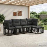 Set di divani da esterno Nero Poliestere 3437459