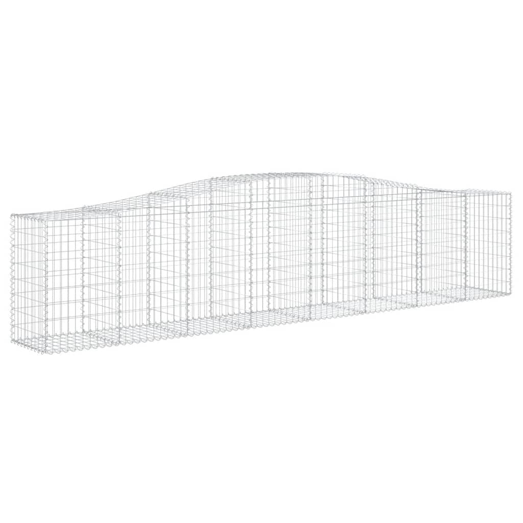 Set di 4 gabbioni ad arco per recinzione gabbia o muro di contenimento 400 x 50 x 80/100 cm ferro zincato argento 02_0041509