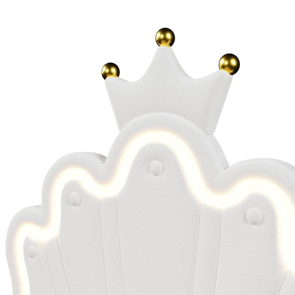 Letto principessa 90x200cm?- Xylo - corona LED bianco