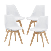 Set di 4 sedie da pranzo in similpelle faggio bianco 03_0006761