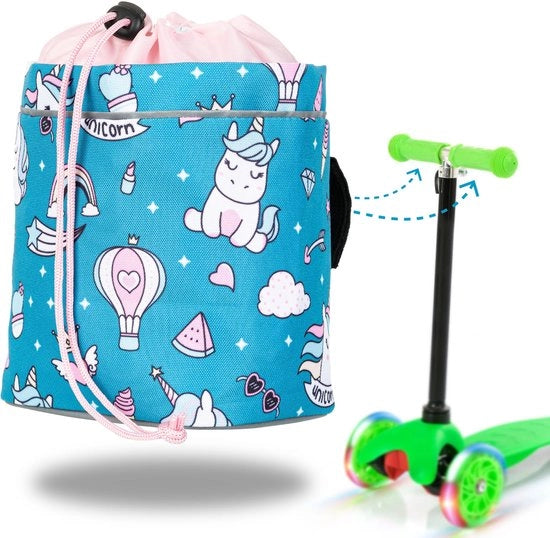 Tas per bicicletta per bambini | Tas di trasporto universale per biciclette e biciclette per bambini, Natale e compleanni (turquesa unicorno)
