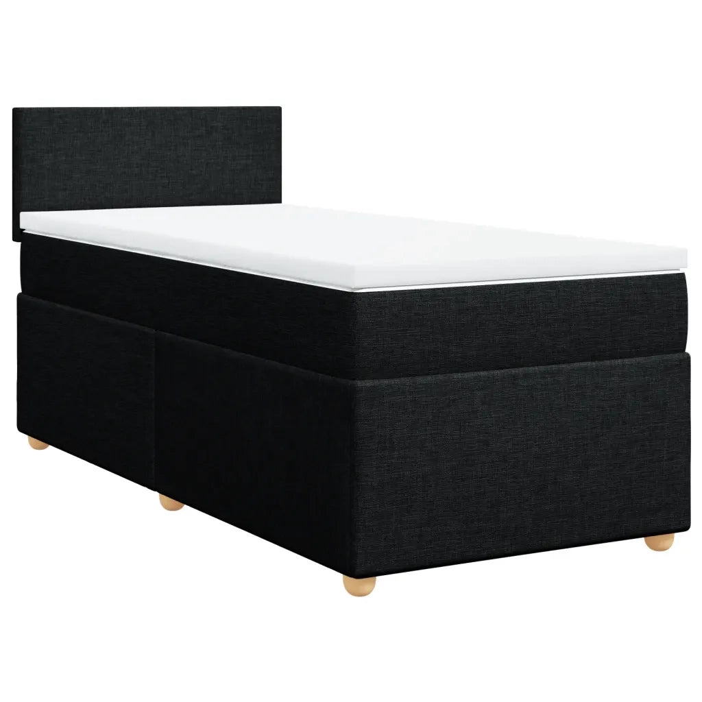 Giroletto a Molle con Materasso Nero 90x200 cm in Tessuto