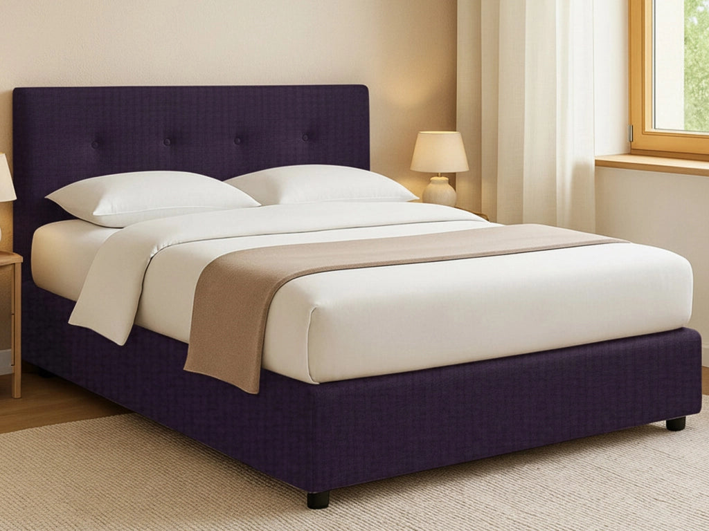 Bolton, Letto Piazza e Mezza Sfoderabile Made in Italy, Viola