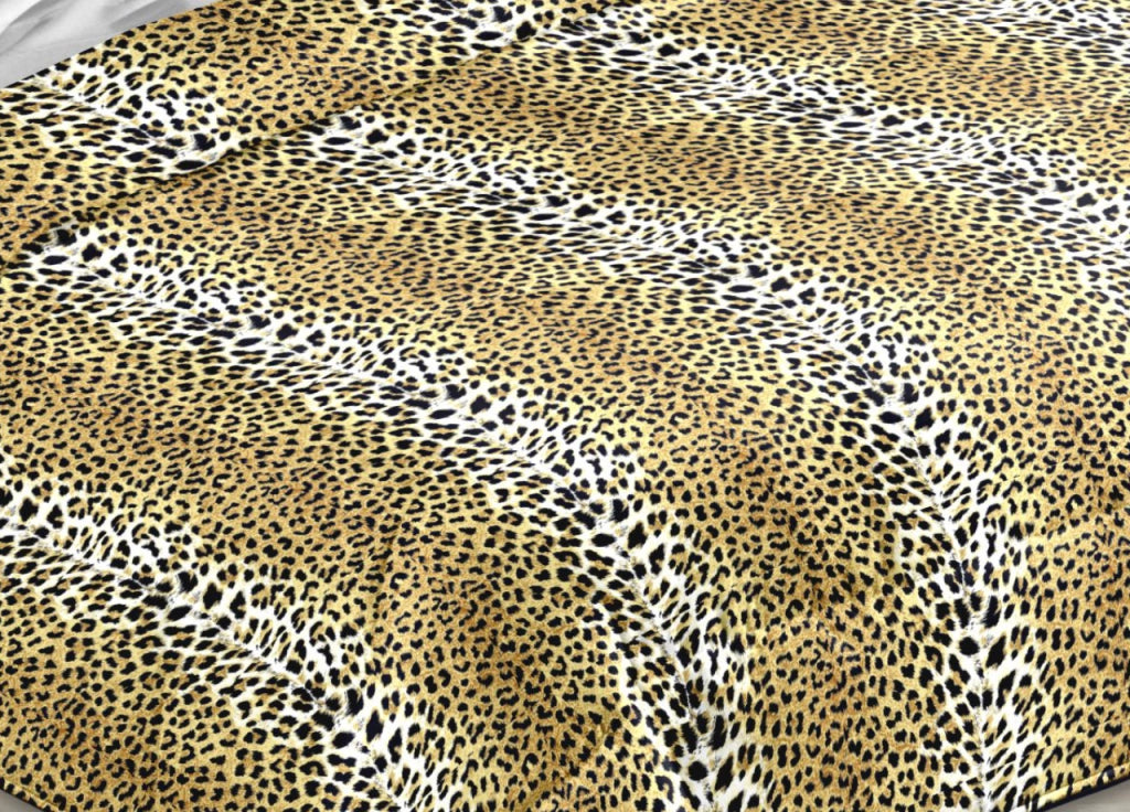Trapunta Piumone Invernale Imbottita 300gr Microfibra Diadema Dis. Leopardato - Piazza E Mezza - D15